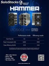Hammer D10 maquina miner de LTC &amp; Dogecoin