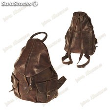 Handgefertigte leder rucksack - 2 taschen - modell shell
