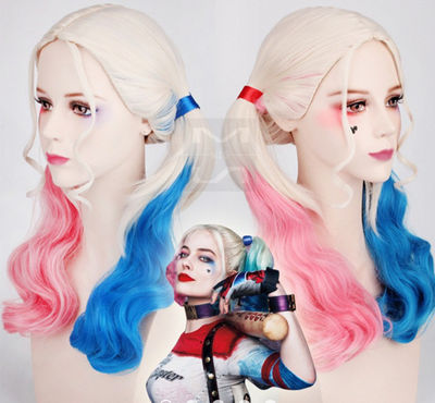 Harley Quinn Cosplay Perruque de Style Bouclés Synthétique