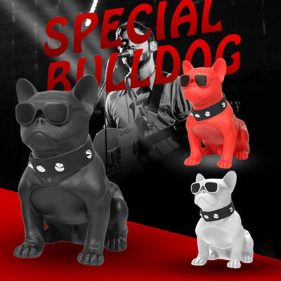 Haut parleur bluetooth en forme de bulldog rouge - Photo 4