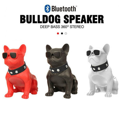 Haut parleur bluetooth en forme de bulldog rouge - Photo 5