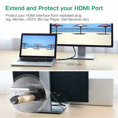 HDMI Adapter Right Angle 270 Degree Gold Plated - Foto 2