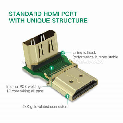 HDMI Adapter Right Angle 270 Degree Gold Plated - Foto 5