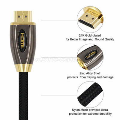 Hdmi Cable High Speed 2.0(4K@60Hz) Nylon Braided - Foto 4