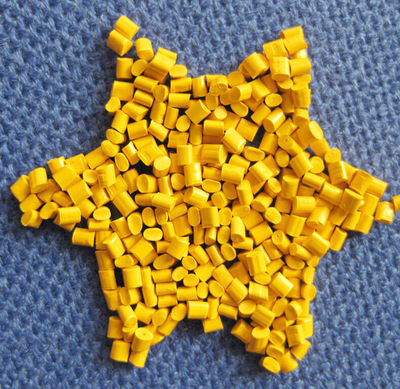 HDPE granuli declassati grade pellicola colore giallo