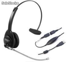 Headset monoauricular com tubo de voz e conector IX-02 USB - HX 79 USB