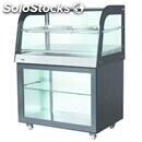 Heated display stand - mod. bavc - curved glass - open bottom compartment -