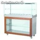 Heated display stand - mod. bavp - flat glass - open bottom compartment -