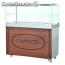 Heated display stand - mod. bcvp - flat glass - closed bottom compartment -