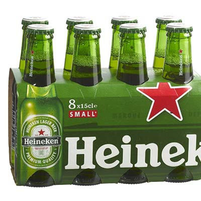 Heineken Bière blonde Small 5% : le pack de 8 bouteilles de 15 cL