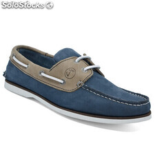 Herren Bootsschuhe Seajure Vicentina Camel und Blaues Nubukleder