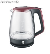 Herzberg HG-5054; Kettle Electric Glass 1.7L Red