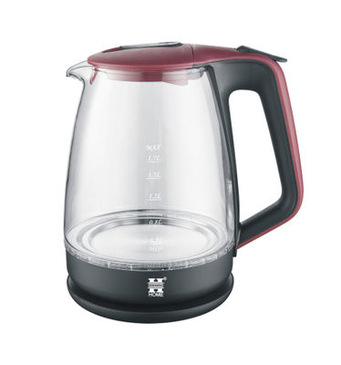 Herzberg HG-5054; Kettle Electric Glass 1.7L Red