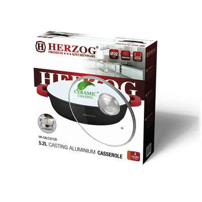 Herzog HR-CALC321CR; Casseruola in alluminio ceramica 32 cm 5.2L - Foto 2