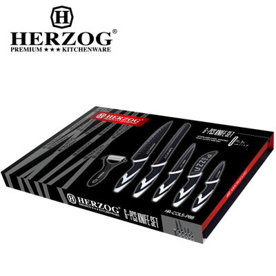 Herzog HR-COL5: 6-teiliges Keramik-Messerset mit Keramikbeschichtung Red - Foto 3