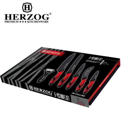 Herzog HR-COL5: 6-teiliges Keramik-Messerset mit Keramikbeschichtung Red - Foto 4