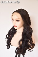 High density lace front human hair wig made of brazilian hair