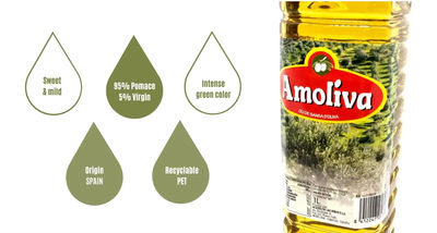 Hochwertiges spanisches Trester-Olivenöl Amoliva 1L PET-Flasche - Foto 2