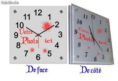 Horloge murale verre personnalisée - Photo 2