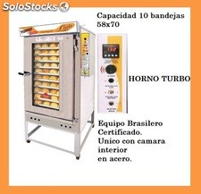 Horno Turbo Marraquetero 5 , 8 , 10 bandejas gas y leña