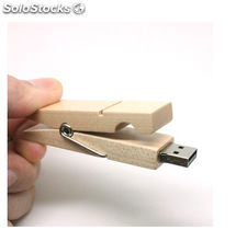 Hot vente pince clip durable flash mémoire 8 G/16 G USB 2.0 Flash drive en bois - Photo 3