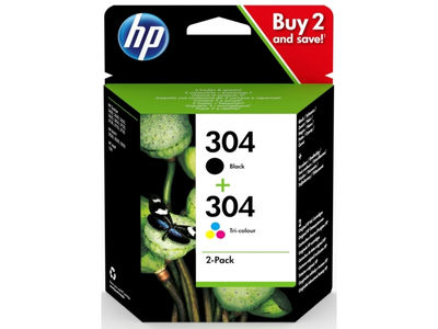 HP 304 2-Pack Black/Tri-color Ink Cartridges 3JB05AE