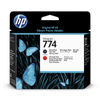 HP 774 (P2V97A) cabezal de impresión negro mate y rojo cromático (original)