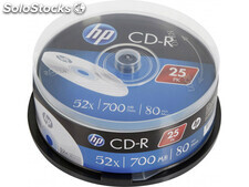 Hp CD-r 80Min/700MB/52x Cakebox (25 Disc) - Silver Surface CRE00015