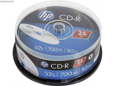 Hp CD-r 80Min/700MB/52x Cakebox (25 Disc) - Silver Surface CRE00015