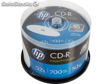 Hp CD-r 80Min/700MB/52x Cakebox (50 Disc) Printable Surface CRE00017WIP