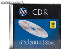Hp CD-r 80Min/700MB/52x Slimcase (10 Disc) - Silver Surface CRE00085