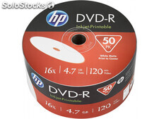 Hp DVD-r 4.7GB/120Min/16x Bulk Pack (50 Disc) Printable Surface DME00070WIP