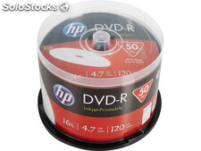 Hp DVD-r 4.7GB/120Min/16x Cakebox (50 Disc) Printable Surface DME00025WIP