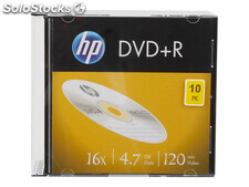 Hp DVD+r 4.7GB/120Min/16x Slimcase (10 Disc) - Silver Surface DRE00085