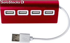 Hub USB en aluminio con cuatro puertos 2.0