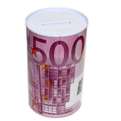 Hucha metálica billete 500 euros 12.5 x 7.5 cm