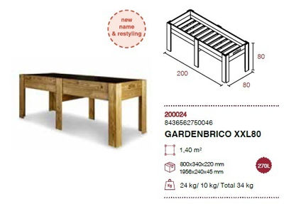 Huerto Urbano gardenbrico XXL80 200x80x80 cm 270 Litros hortalia - Foto 4
