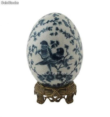 Huevo 19cm + peana - Lorazul | porcelana decorada en porcelana