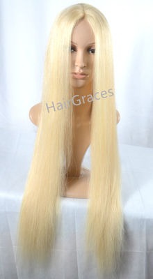Human hair lace wig perruque naturel blond long wig - Photo 2