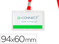 Identificador q-connect KF03303 con cordon plano rojo y apertura lateral 94X60