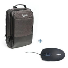 iggual Pack mochila Elegant Efficiency + rat?n LED