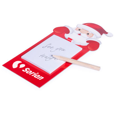 Imán nevera Papa Noel con bloc de notas y lápiz