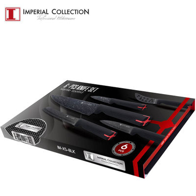 Imperial CollectionIM-X5: Set di 6 coltelli in marmo rivestito Nero - Foto 3