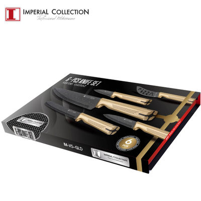 Imperial CollectionIM-X5: Set di 6 coltelli in marmo rivestito Rosso - Foto 2