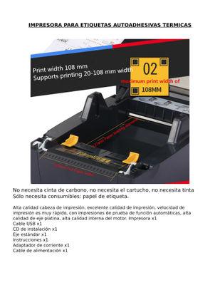 Impresora para etiquetas autoadhesivas termicas de 108MM de ancho. - Foto 2