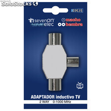 Induktiver TV-Adapter (1 Stecker/2 Buchsen) metallisch 7hSevenOn Elec bl.1