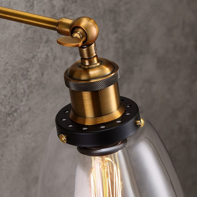 Industrie ausgesetztes Glass Lampenschirm Metallfuß Innenräumen Wandleuchte - Foto 4