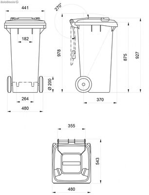 Industrieller Container 120L. Modell Grau - Sistemas David - Foto 4