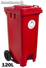 Industrieller Container mit Pedal 120 Liter und Klebstoff (Rot) - Sistemas David