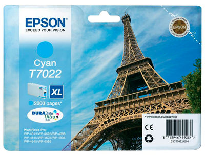 Ink-jet epson stylus t7022 cian xl wp-4000 4500 capacidad 2400 pag - Foto 2
